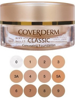 Coverderm Classic Waterproof Concealing 5A Liquid Foundation SPF30 15ml