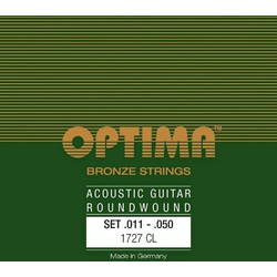 Optima Σετ 6 Χορδές Ακουστικής Κιθάρας Bronze 11-50" Custom Light Tension
