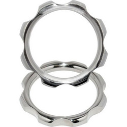 Metal Hard Cock Ring Torque 50mm Σετ Δαχτυλίδια Πέους & Όρχεων Μεταλλικό 4.5cm Ασημί 2τμχ
