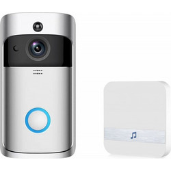 EKEN Δικτυακό κουδούνι πόρτας EKN-V5-SL, WiFi, Full HD Κάμερα, ασημί