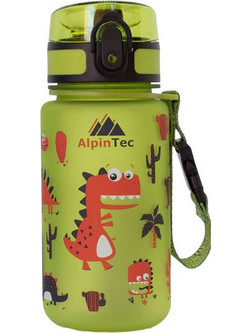 AlpinPro AlpinTec Kids Dino Παιδικό Μπουκάλι Πλαστικό BPA Free με Καλαμάκι Lime 350ml