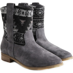 Toms Laurel Γυναικεία Μποτάκια Cowgirl Suede Ανθρακί με Χοντρό Χαμηλό Τακούνι 10008967