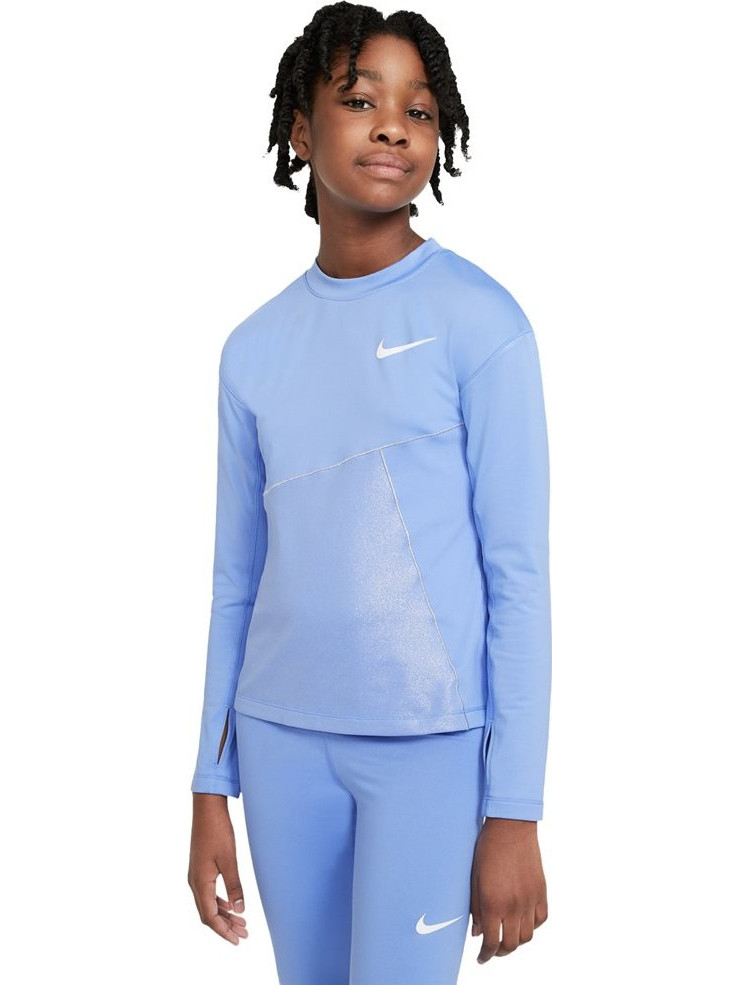 Nike Pro Warm Ισοθερμική Μπλούζα Μακρυμάνικη Γαλάζια CU8446-478