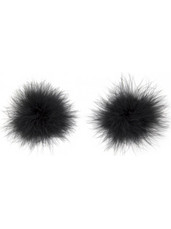 Naughty Toys Feather Round Nipple Pasties Black