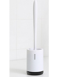 Ecoco Bathroom Soft Bristle Toilet Brush + Brush Holder Cleaning Tool Set