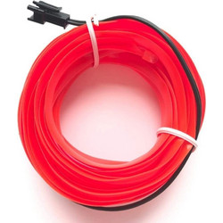 EL Wire 2m / 6 Ft Flexible Soft Hose Wire Lights DC 12 V for Car, 360 Degree Illumination (Red)
