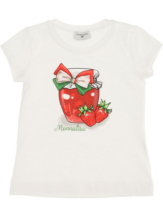 Monnalisa Παιδικό T-Shirt Κοντομάνικο Λευκό 117630PI0-099