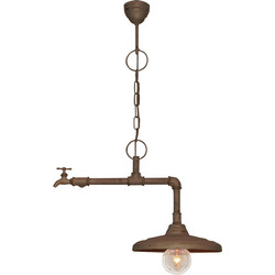 Home Lighting Pipes Κρεμαστό Φωτιστικό Οροφής Μονόφωτο E27 Καφέ 77-2322