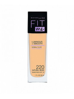 Maybelline Fit Me Luminous & Smooth 220 Natural Beige Liquid Foundation SPF18 30ml