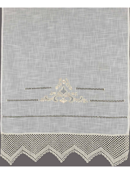 Silk Fashion Κουρτίνα με Τούνελ & Δαντέλα 140x260 1714 Λευκό