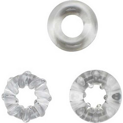 Loving Joy JoyRings Enhancement Cock Rings Σετ Ελαστικά Δαχτυλίδια Πέους Σιλικόνης Διαφανή 3τμχ