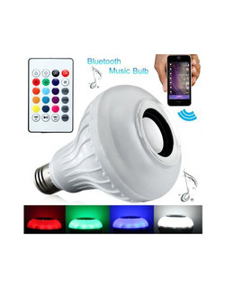 Λάμπα LED E27 με Ηχείο Bluetooth και Ασύρματο Χειριστήριο RGBW - Wireless HI LED Λάμπα E27