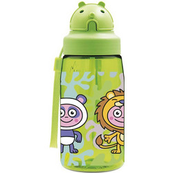 Laken Anilmals Tritan Oby Παιδικό Μπουκάλι Πλαστικό BPA Free με Καλαμάκι Lime 450ml