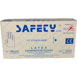 Anats Safety Εξεταστικά Γάντια Λάτεξ με Πούδρα Λευκά 100τμχ