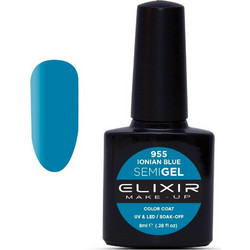 Elixir Semigel 955 Ionian Blue Ημιμόνιμο Βερνίκι Νυχιών 8ml