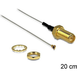 Delock Antenna Cable RP-SMA Jack Bulkhead To MHF 4 Plug 0.81 0.2cm 88815
