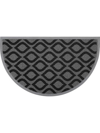 Πατάκι Χαλάκι εισόδου σε ημικύκλιο σε γκρι αποχρώσεις με σχέδιο, 45x75 cm, Doormat half moon Losagne - Aria Trade