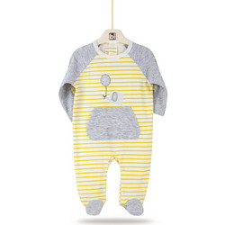 BiBaby Elephant Stripes Φορμάκι Μακρυμάνικο για Αγόρι Κίτρινο