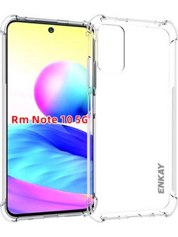 ENKAY Anti-slip Strip Design 4 Corners Θήκη Σιλικόνης TPU Ενισχυμένη για Xiaomi Redmi Note 10 5G / Poco M3 Pro 5G / 4G - Διάφανο