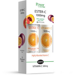Power Health Ester-C 1000mg 20s + Vitamin C 500mg 20 Αναβράζοντα Δισκία