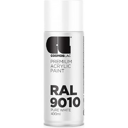 Cosmoslac Premium Acrylic Paint Σπρέι Βαφής White RAL9010 Gloss 400ml
