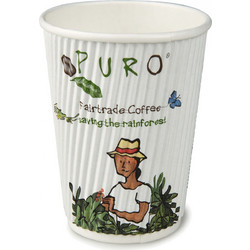 ΠΟΤΗΡΙ ΧΑΡΤΙΝΟ PURO RIPPLE 16oz (Δεσμίδα 25 Τεμ.)