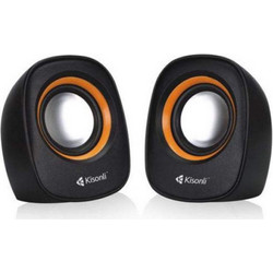 Kisonli V360 Ηχεία Υπολογιστή 2.0 3W Black Orange