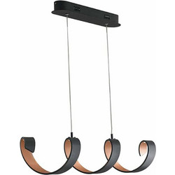 Fan Europe Helix-S4-Black Κρεμαστό Φωτιστικό Οροφής Ράγα Μονόφωτο LED με Φυσικό Λευκό Φως Μαύρο