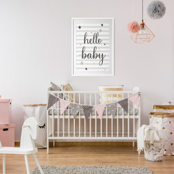 ΠΑΙΔΙΚΗ ΑΦΙΣΑ HELLO BABY 48284 (PVC/PLEXIGLASS ΑΣΠΡΗ ΚΟΡΝΙΖΑ ΜΕ ΠΛΑΙΣΙΟ) 30x40cm