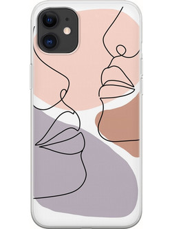 Θήκη Woman Face Line iPhone 11 Flexible TPU (Διάφανη Σιλικόνη)