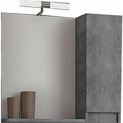 Drop Senso 65 Granite Ορθογώνιος Καθρέπτης Μπάνιου με Ντουλάπι Ράφι & Υποδοχή Λαμπτήρα Ξύλινος