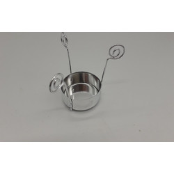 Κεροστάτης ασημί 7cm 3901012