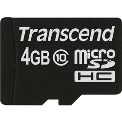 Transcend microSDHC 4GB Class 10 + Adapter