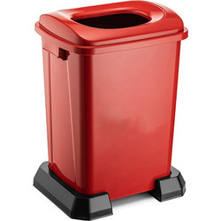 Κάδος Ανακύκλωσης 50lt με Πλαστική Βάση 42.5x35x60cm με Άνοιγμα 23.7x18.7cm στο Καπάκι Πλαστικός 2.07kg Κόκκινο