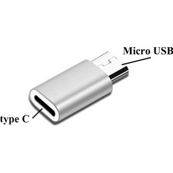 Andowl Q-Z04, Type C Female to Micro USB Male adapter, ασημένιο