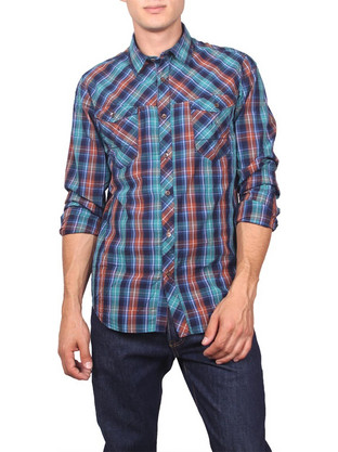 Best Choice Ανδρικό Πουκάμισο Καρό Slim Fit Πετρόλ W17118-FACE-PT