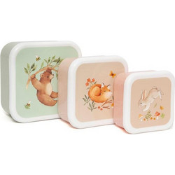 Petit Monkey Bear & Friends Πλαστικό Παιδικό Σετ Δοχείο Φαγητού Πολύχρωμο