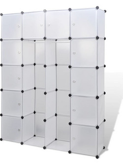 vidaXL Δίφυλλo Βεστιάριο Ρούχων Λευκό 146x37x180.5cm 240500