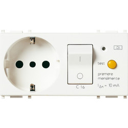 Πρίζα 2P+Τ 16A P30 INTB+MT+Ρελέ C16 Λευκή Plana