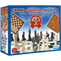 Argy Toys Σκάκι Τρίλιζα Ντάμα Επιτραπέζιο Παιχνίδι για 8+ Ετών για 2 Παίκτες