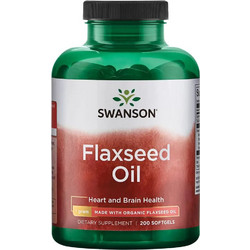 Swanson Flaxseed Oil Έλαιο Λιναρόσπορου 1000mg 200 Μαλακές Κάψουλες