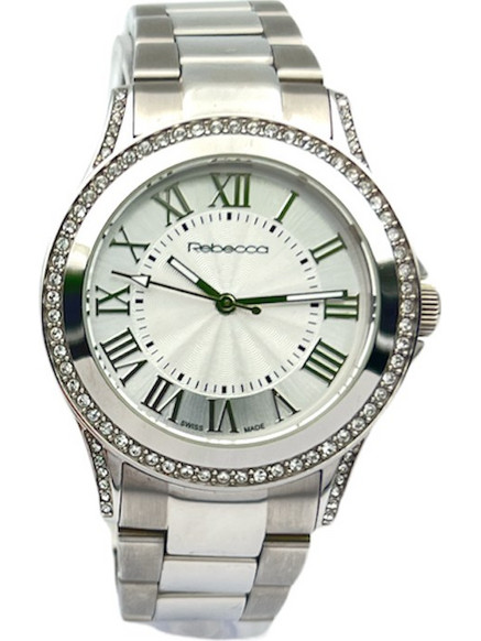 Rebecca Stainless Steel Γυναικείο Ρολόι με Ασημί Μεταλλικό Μπρασελέ AGEOBB01