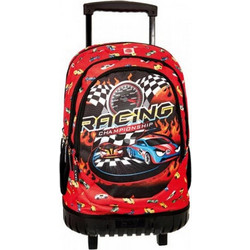Lyc Sac Fast Race Σχολική Τσάντα Τρόλεϊ Δημοτικού Κόκκινη 71547