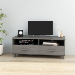 vidaXL Έπιπλο Τηλεόρασης Μασίφ Ξύλο Γκρι Μ106xΠ40xΥ40cm 340471