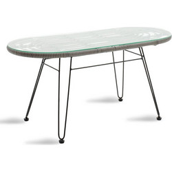 Pakoworld Naoki Οβάλ Τραπέζι Κήπου Μεταλλικό Μαύρο 100x45x46cm 140-000006