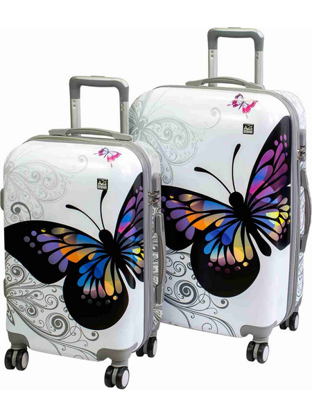 A2S Butterfly Σετ Παιδικές Βαλίτσες 2τμχ Καμπίνας & Μεσαία Λευκές
