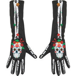 WM Γάντια Dia De Los Muertos 40cm (34279)