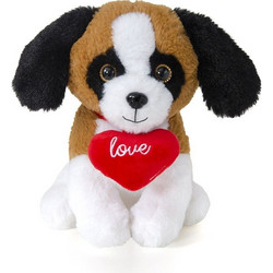 Λούτρινα Σκυλάκια με Καρδιά Love σε 6 σχέδια 24 εκ (59506V)