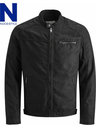 Jack & Jones Ανδρικό Μπουφάν Δερματίνη Μαύρο 12147218
