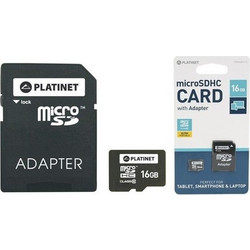 Platinet microSDHC 16GB Class 10 + Adapter + Reader